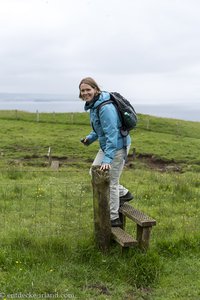 Anne bei der Klippenwanderung auf Rathlin Island