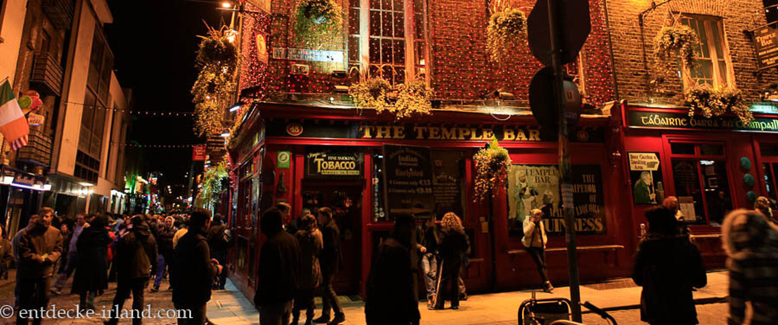 Abendstimmung im Szeneviertel Temple Bar in Dublin