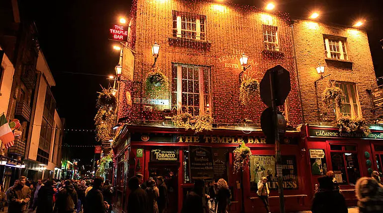 Nachts bei der Temple Bar in Temple Bar, Dublin