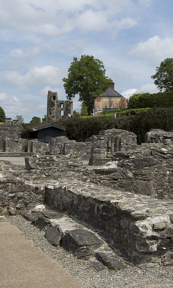 Mauerreste bei den Ruinen der Mellifont Abbey