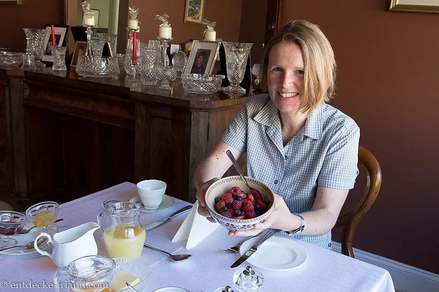Zum Frühstück frisches Obst im Ballinclea House in Wicklow.